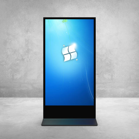 Kundenstopper Digital Signage, freistehend mit Android, 43", 49" und 55" - Digitale Werbedisplays - Modulare Displays® - München