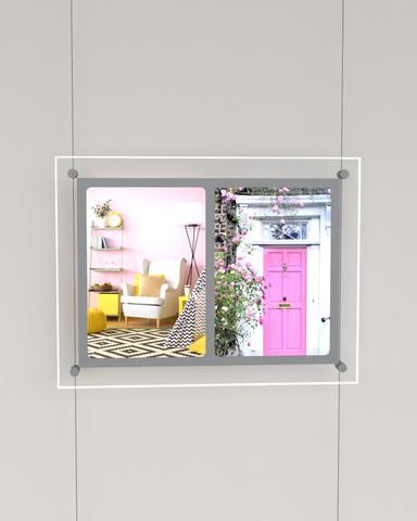 LED Acryl- Postertaschen Hochformat mit 2xDIN A4 - komplettes Kit