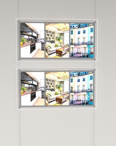 LED Acryl Posterhalter Multiplatten Kit 3xDIN A4