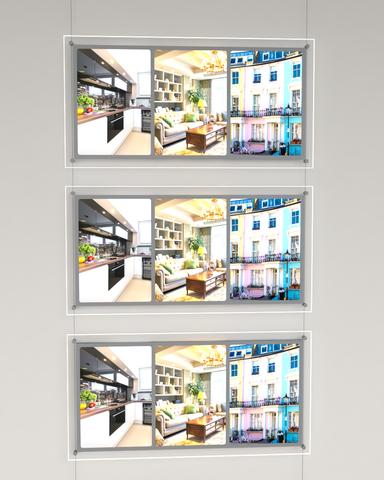 LED Acryl Posterhalter Multiplatten Kit 3xDIN A4 - Digitale Werbedisplays - Modulare Displays® - München