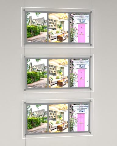 LED Werbetafeln Schaufenster Displays 3 x DIN A4 Hochformat
