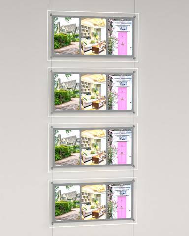 LED Werbetafeln Schaufenster Displays 3 x DIN A4 Hochformat