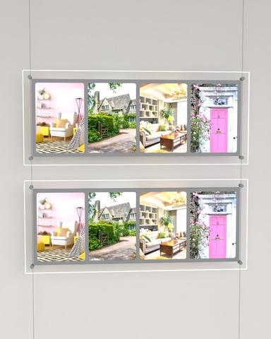 Led Schaufenster Display Multikit 4 DIN A4 Hochformat mit frontaler Befestigung