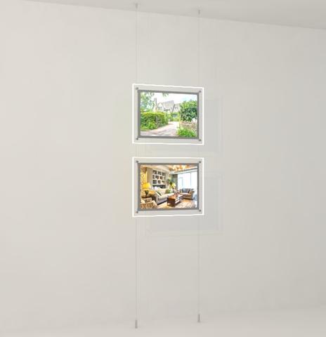 Led Acryl-Postertaschen Querformat DIN A3 mit frontaler Befestigung
