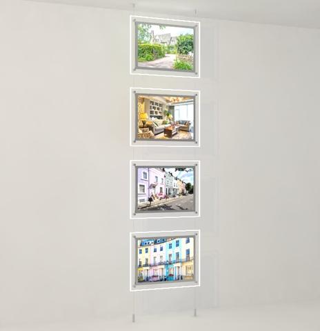 Led Acryl-Postertaschen Querformat DIN A3 mit frontaler Befestigung