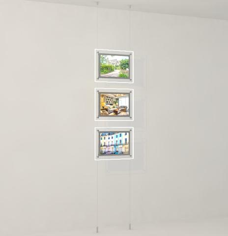 Led Acryltasche Schaufenster Display DIN A4 Querformat mit frontaler Befestigung