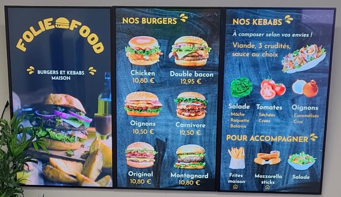 Digitale Menütafel 32" - 55" - Digital Menu Board