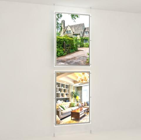 LED Acryl Werbetafel Hochformat DIN A1 mit seitlicher Befestigung - Digitale Werbedisplays - Modulare Displays® - München