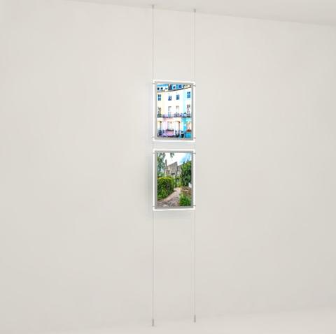 LED Acryl Werbetafeln Hochformat mit seitlicher Befestigung DIN A3