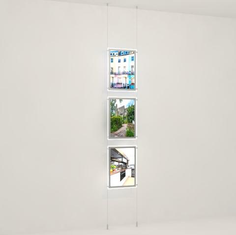 LED Acryl Werbetafeln Hochformat mit seitlicher Befestigung DIN A3