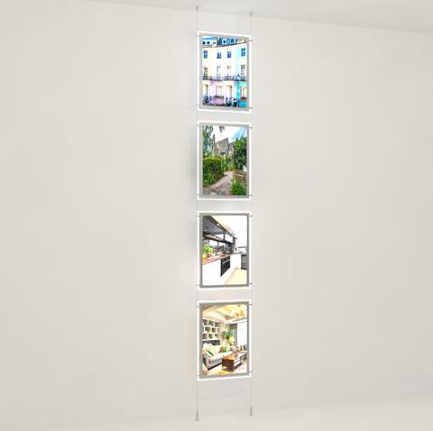 LED Acryl Werbetafeln Hochformat mit seitlicher Befestigung DIN A3