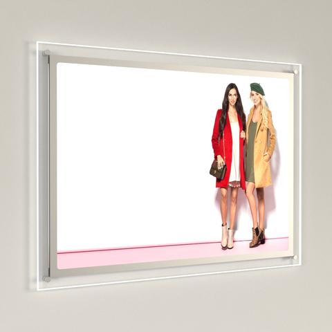 LED Acryl- Posterhalterung für Wandmontage DIN A0-DIN A4