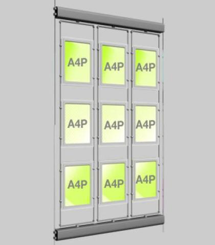 LED Schaufenster Display drehbar DIN A4 Hochformat