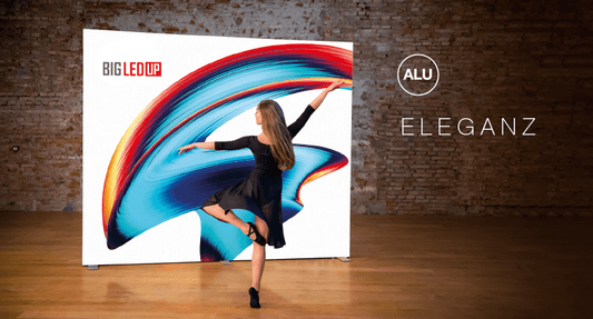 LED Textil - Spannrahmen in verschiedene Breiten, inkl. Textildruck - Digitale Werbedisplays - Modulare Displays® - München