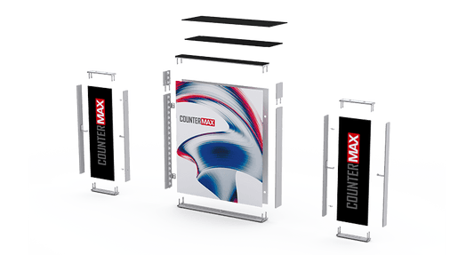 LED Messetheke mit Pult COUNTER MAX - Digitale Werbedisplays - Modulare Displays® - München