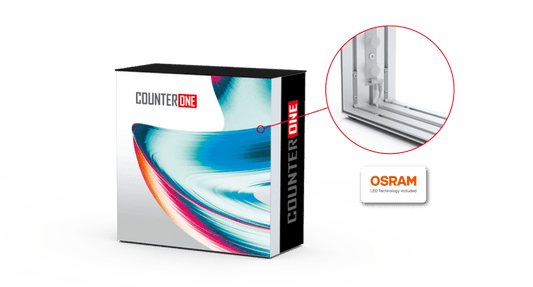 LED Messetheke COUNTER ONE - Digitale Werbedisplays - Modulare Displays® - München