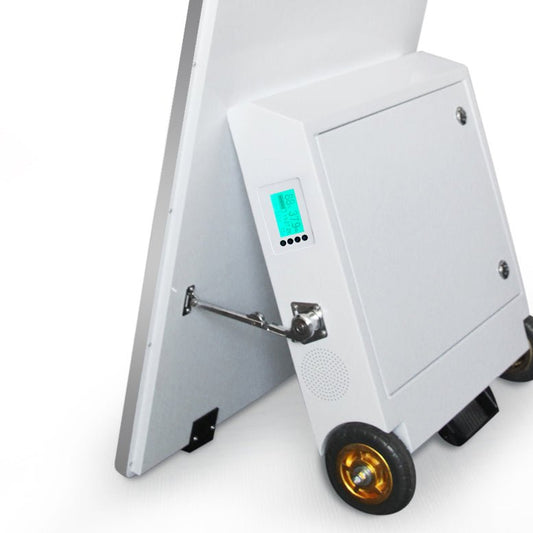 Digitaler Kundenstopper 43 Zoll 400 bis 1500 cd/m² mit Akku, tragbar, in Weiß oder Schwarz, für den Außenbereich - Digitale Werbedisplays - Modulare Displays® - München