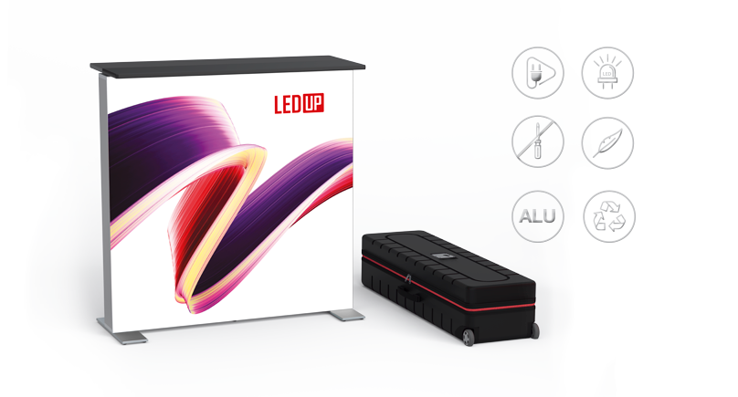 LED Messetheke 100x104x40 cm