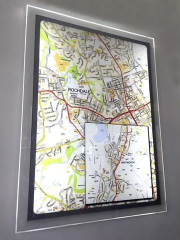 LED Acryl- Posterhalterung für Wandmontage DIN A0-DIN A4