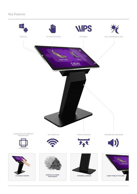 Touchscreen - Kiosk 43 - 55 Zoll All - in - One mieten - Digitale Werbedisplays - Modulare Displays® - München