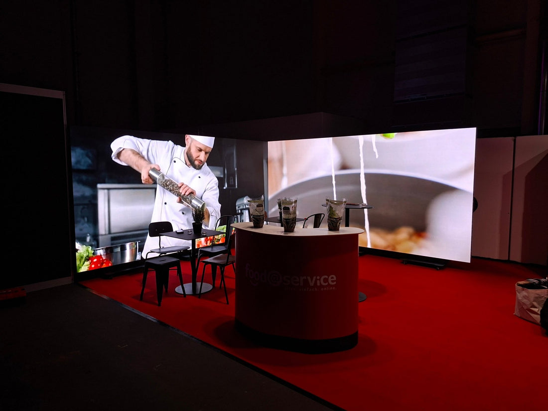 Transgourmet auf der Internorga: LED Videowalls für maximale Aufmerksamkeit am Messestand - Digitale Werbedisplays - Modulare Displays® - München