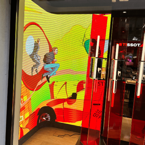 Wie LED-Videowände Tissot-Schaufenster in Frankfurt &amp; München zu Kundenmagnet-Installationen machten - Digitale Werbedisplays - Modulare Displays® - München