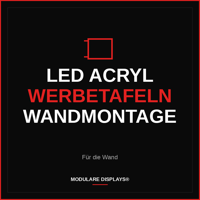 LED Acryl Werbetafeln Wandmontage - Modulare Displays