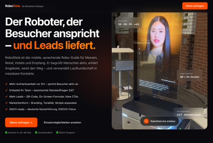 KI-Werberoboter mit Transparent-OLED & Digital Human (30/48/55")