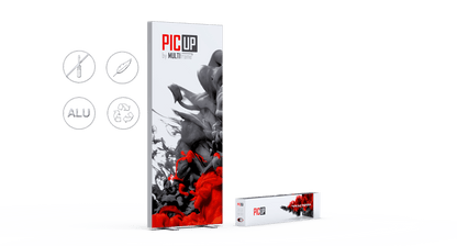 Textil - Spannrahmen mit Druck PIC UP - Digitale Werbedisplays - Modulare Displays® - München