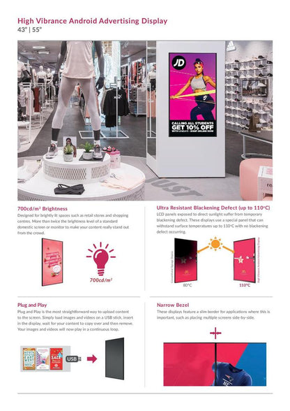 Android Werbeanzeige Bildschirm mit lebendigen Farben 700cd/qm - Digitale Werbedisplays - Modulare Displays® - München