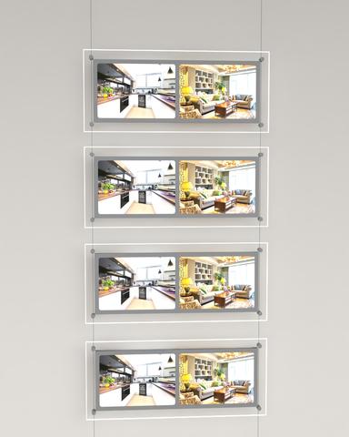 LED Acryl Postertaschen Querformat mit 2xDIN A4 - komplettes Kit - Digitale Werbedisplays - Modulare Displays® - München