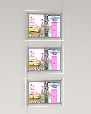 LED Acryl- Postertaschen Hochformat mit 2xDIN A4 - komplettes Kit
