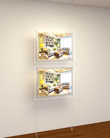 LED Acryl Werbetafel Querformat DIN A2 - komplettes Kit mit frontaler Befestigung - Digitale Werbedisplays - Modulare Displays® - München