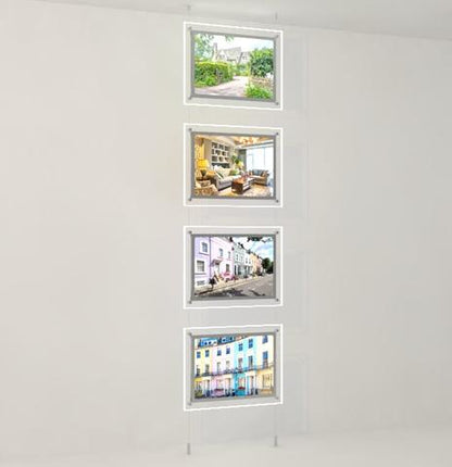 Led Acryl - Postertaschen Querformat DIN A3 mit frontaler Befestigung - Digitale Werbedisplays - Modulare Displays® - München