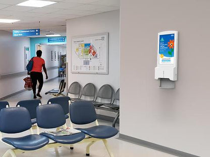 Desinfektionmittelspender mit Android - Bildschirm 22" - Digitale Werbedisplays - Modulare Displays® - München
