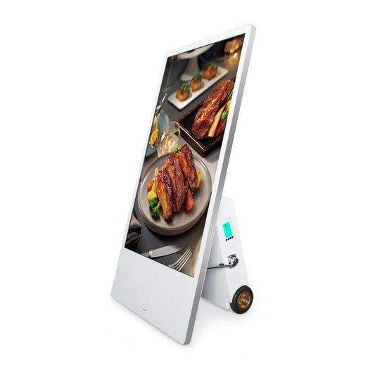 Tragbarer digitaler Kundenstopper 43zoll mit Akku, für den Außenbereich 700cd/m²