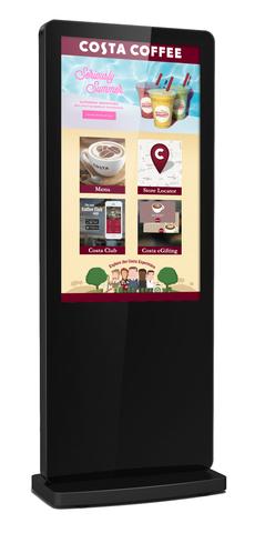 Digitale Info- Stele mit Multi-Touchscreen und Android Media Player, in Weiß oder Schwarz mieten