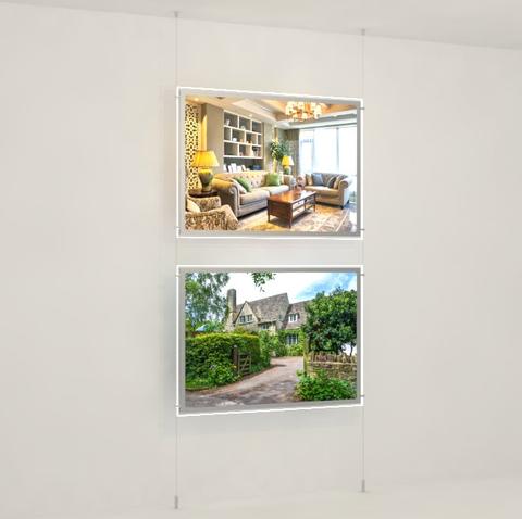 LED Acryl - Werbetafel Querformat DIN A1 mit seitlicher Befestigung - Digitale Werbedisplays - Modulare Displays® - München