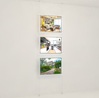 LED Acryl Werbetafel Querformat DIN A2 - komplettes Kit mit frontaler Befestigung - Digitale Werbedisplays - Modulare Displays® - München