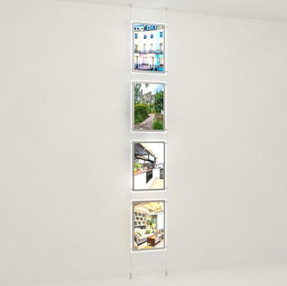 LED Acryl Werbetafeln Hochformat mit seitlicher Befestigung DIN A3 - Digitale Werbedisplays - Modulare Displays® - München