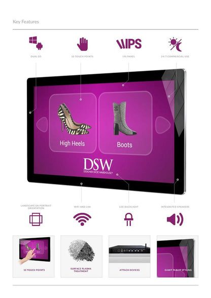 MultiTouch Android - Werbebildschirm für Bodenständer, Decken - oder Wandhalterung, 22" - 55" - Digitale Werbedisplays - Modulare Displays® - München