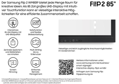 Samsung Flip 2, 55 zoll und 65 zoll Flip Chart Samsung - Digitale Werbedisplays - Modulare Displays® - München