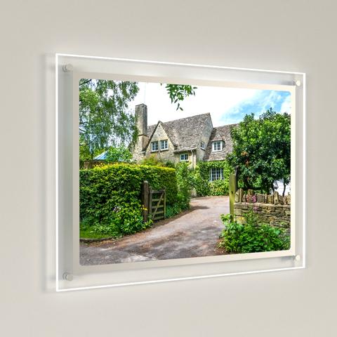 LED Acryl- Posterhalterung für Wandmontage DIN A0-DIN A4