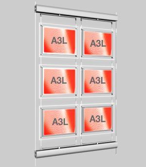 Rotierende Led Schaufenster Displays mit Acryl- Postertaschen DIN A3 - Digitale Werbedisplays - Modulare Displays® - München