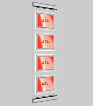 Rotierende Led Schaufenster Displays mit Acryl- Postertaschen DIN A3 - Digitale Werbedisplays - Modulare Displays® - München