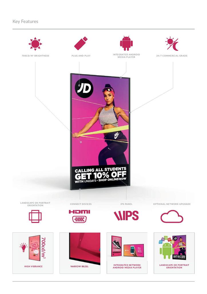 Android Werbedisplay Schaufenster mit brillanten Farben – Modulare Displays®