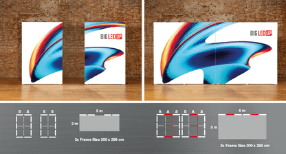 LED Textil - Spannrahmen in verschiedene Breiten, inkl. Textildruck - Digitale Werbedisplays - Modulare Displays® - München