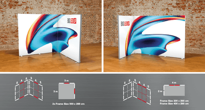 LED Textil - Spannrahmen in verschiedene Breiten, inkl. Textildruck - Digitale Werbedisplays - Modulare Displays® - München