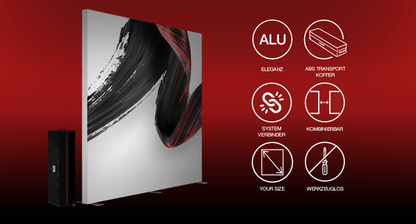 Textil - Spannrahmen Pressewand - Digitale Werbedisplays - Modulare Displays® - München