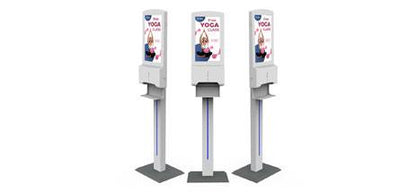 Desinfektionmittelspender mit Android - Bildschirm 22" - Digitale Werbedisplays - Modulare Displays® - München